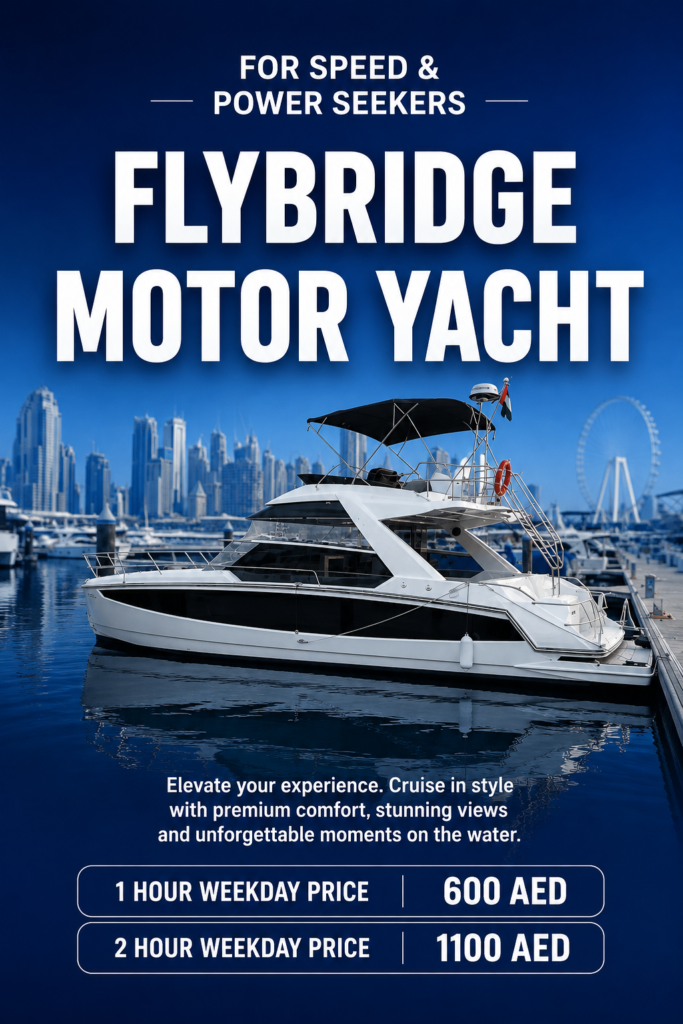 Flybridge motor yacht