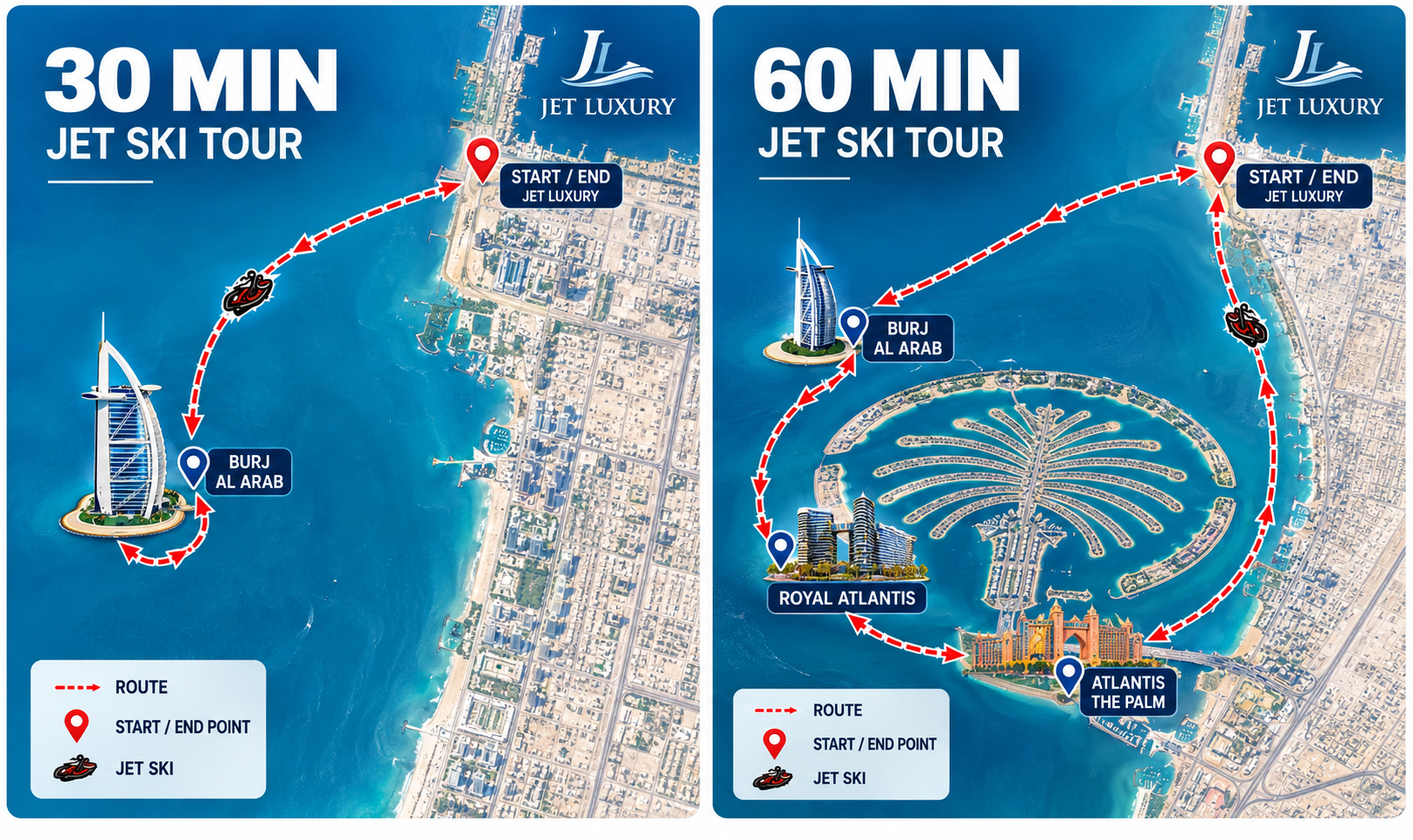 Dubai Jet Ski Tour Routes